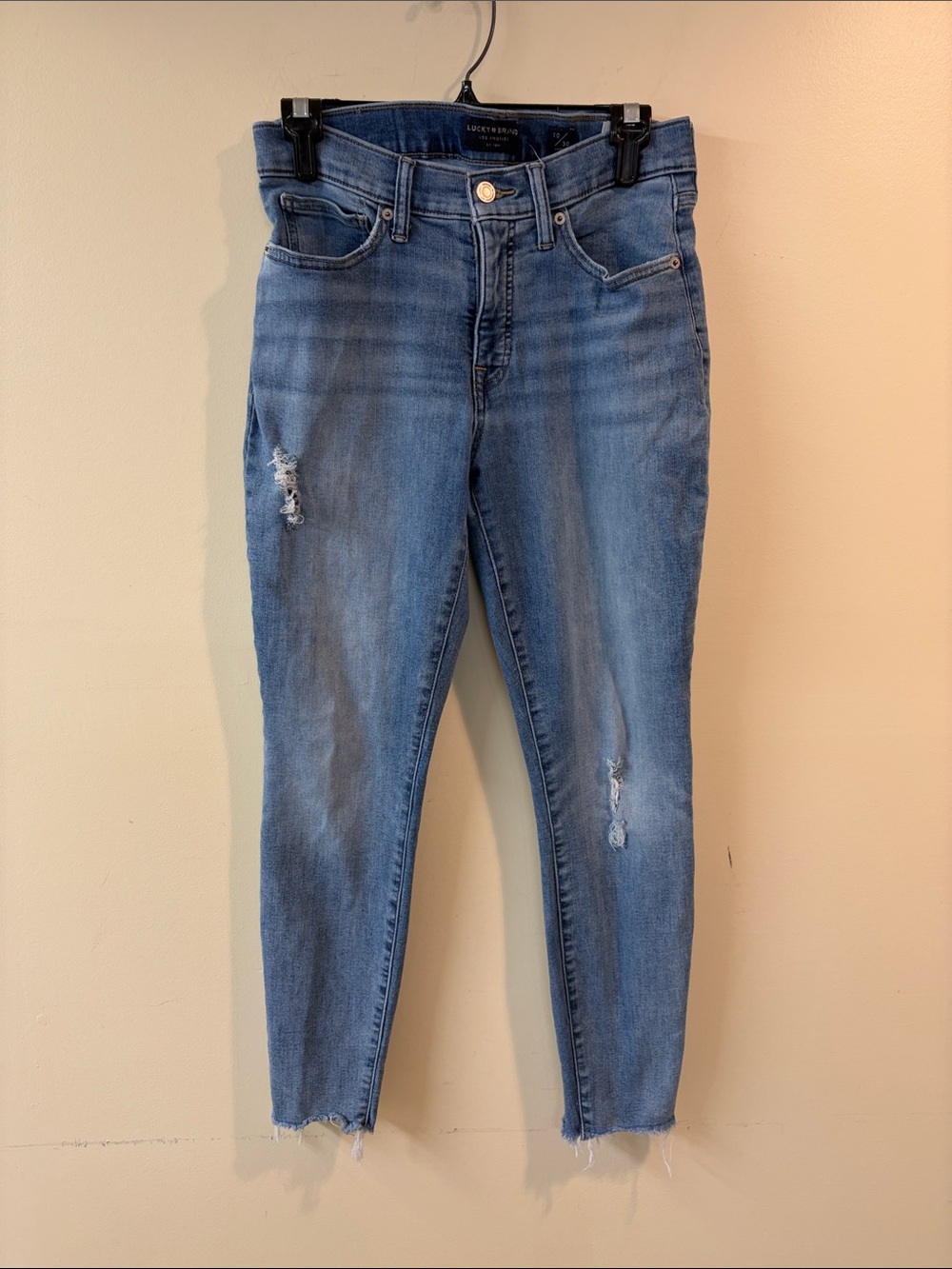 Lucky Brand Distressed Skinny Jeans in Medium Blue Wash